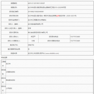 武漢市軌道交通2號(hào)線一期及機(jī)場(chǎng)線運(yùn)營(yíng)期監(jiān)測(cè)服務(wù)項(xiàng)目（2020-2021年)招標(biāo)公告 ... ...