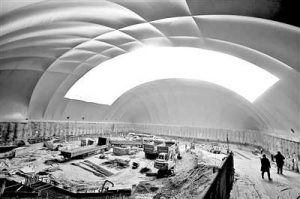 北京市首例“基坑氣膜”建筑投入使用