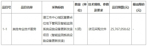 湛江市中心城區重要點位地下管網及智能監測系統設施設備更新改造項目（智能監測系統設 ...