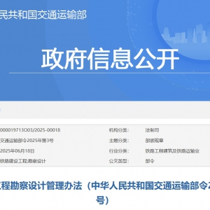 《鐵路建設工程勘察設計管理辦法》發布