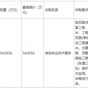 梨雙路(津淄公路-津港公路)配套工程臨近地鐵7號線保護區監測服務項目 ...